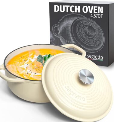 Segretto Cookware Enameled Dutch Oven, 7 Quarts