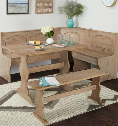 Solid wood breakfast nook deals dining set