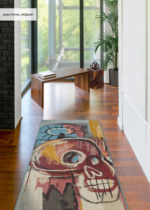 Jean-Michel Basquiat Samo Skull Multicolor Rug