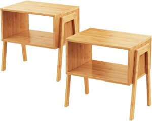Pipishell Bamboo Stackable End Tables