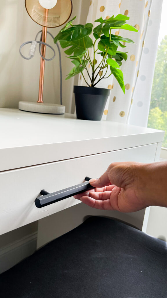 IKEA micke desk with black handle 