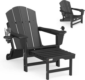 Mdeam Folding Adirondack Chair Lawn Outdoor Fire Pit Chairs