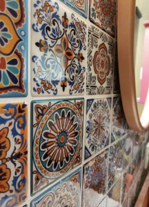 Morocco Blue 11.7 in. x 11.7 in. Vinyl Peel and Stick Tile Backsplash Wall Tile
