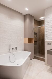 modern bathroom with shower niche