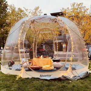 Alvantor Pop Up Bubble Tent - 12’ x 12’ Instant Igloo Tent - 8-10 Person Screen House for Patios