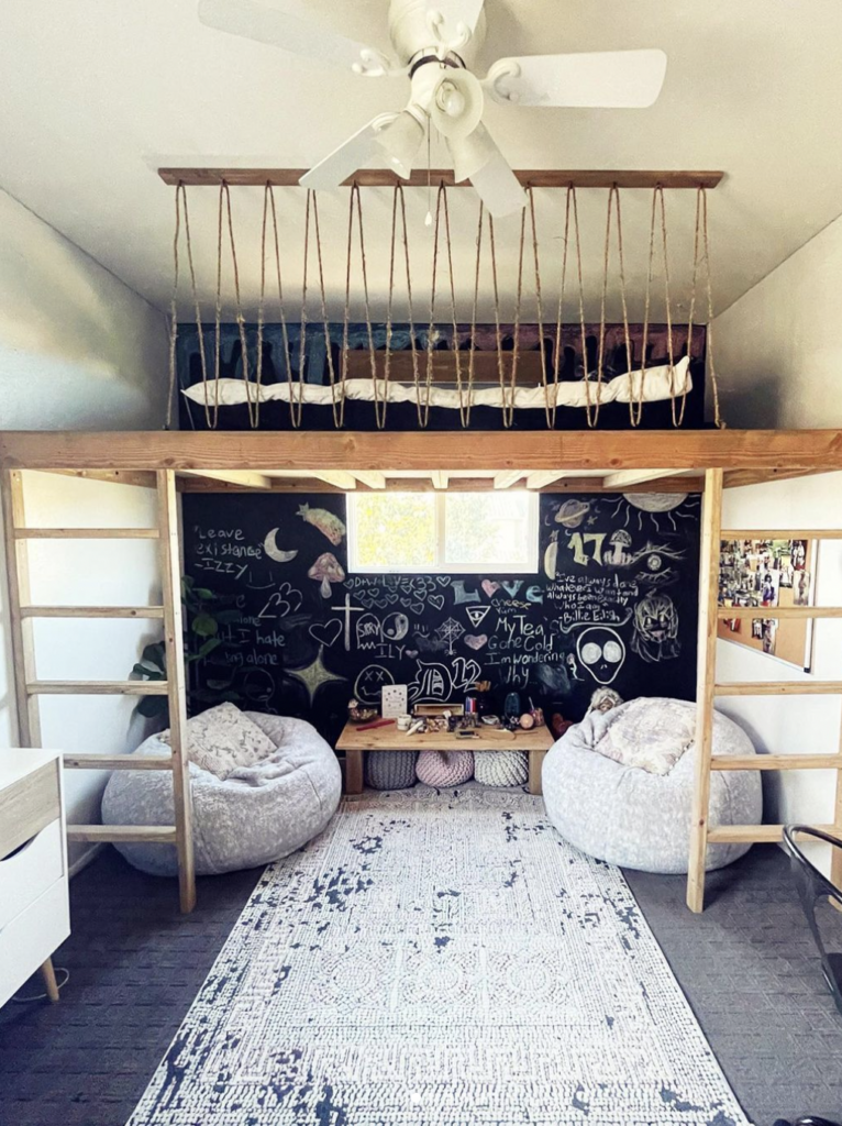 low level kids loft bed