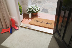 Photo of welcome mat at the front door