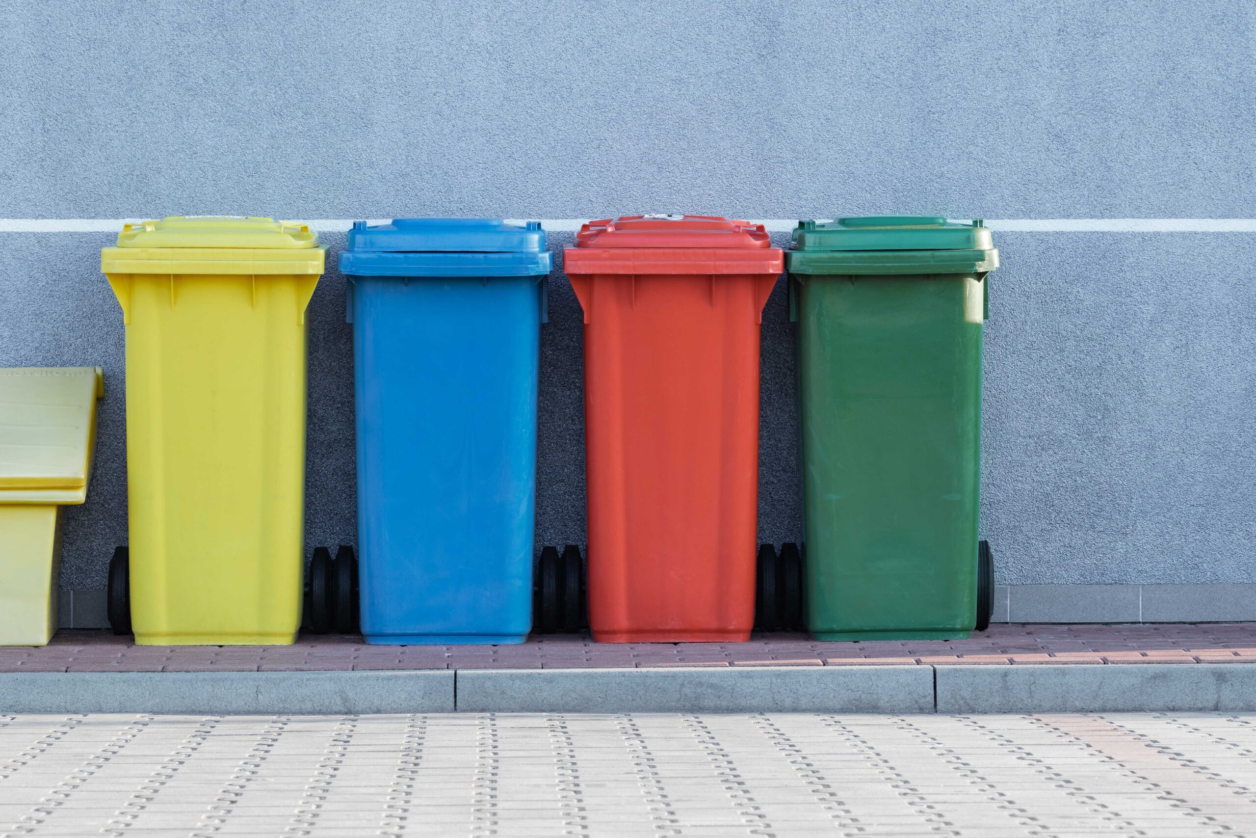 colorful trash cans