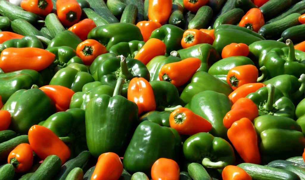 An assortment of fresh peppers