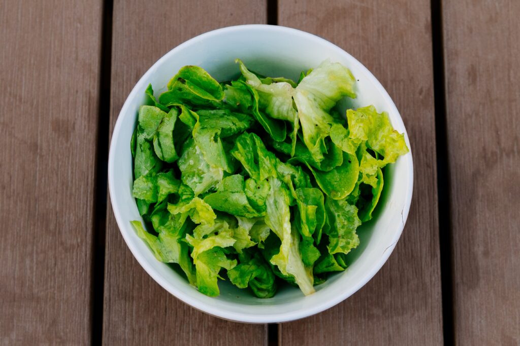 A bowl of green lettuce