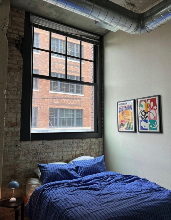An industrial bedroom style