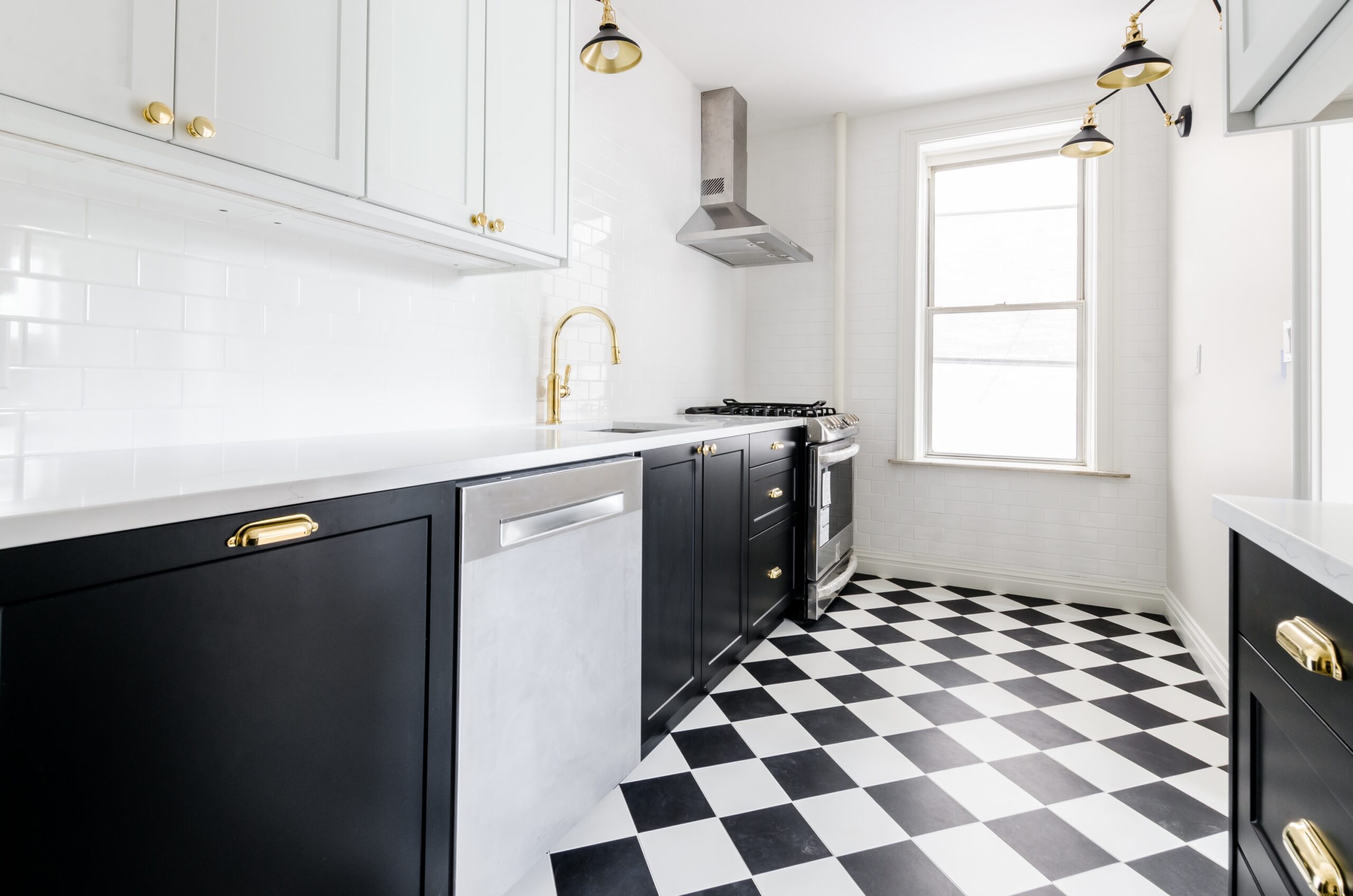 geometric floor kitchen