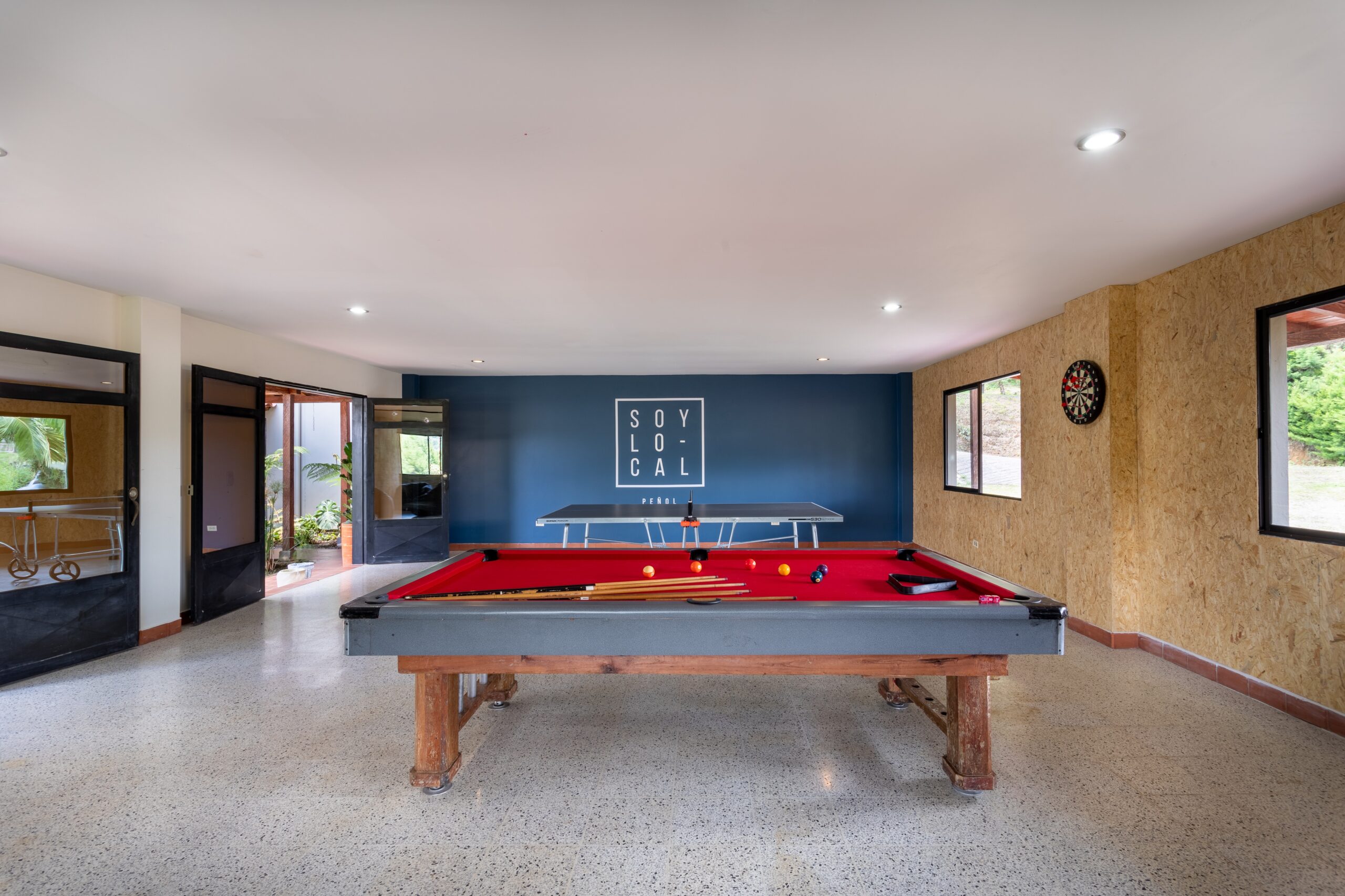 A pool table for cool man cave ideas. Pictured: A pool table.