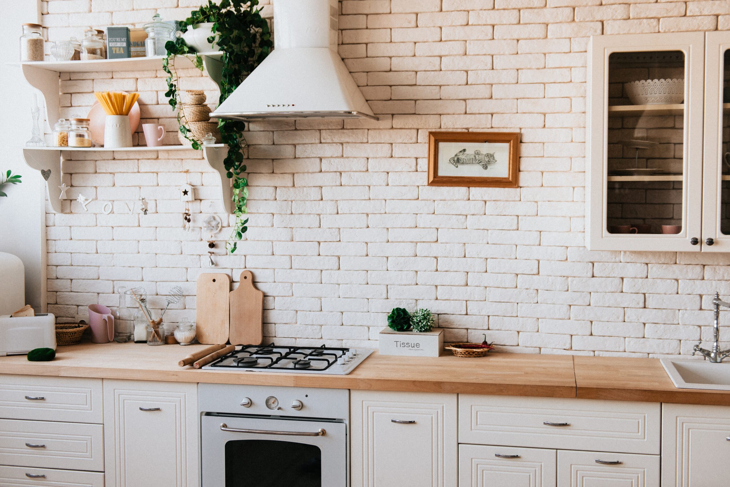 Rustic, cozy balanced kitchen