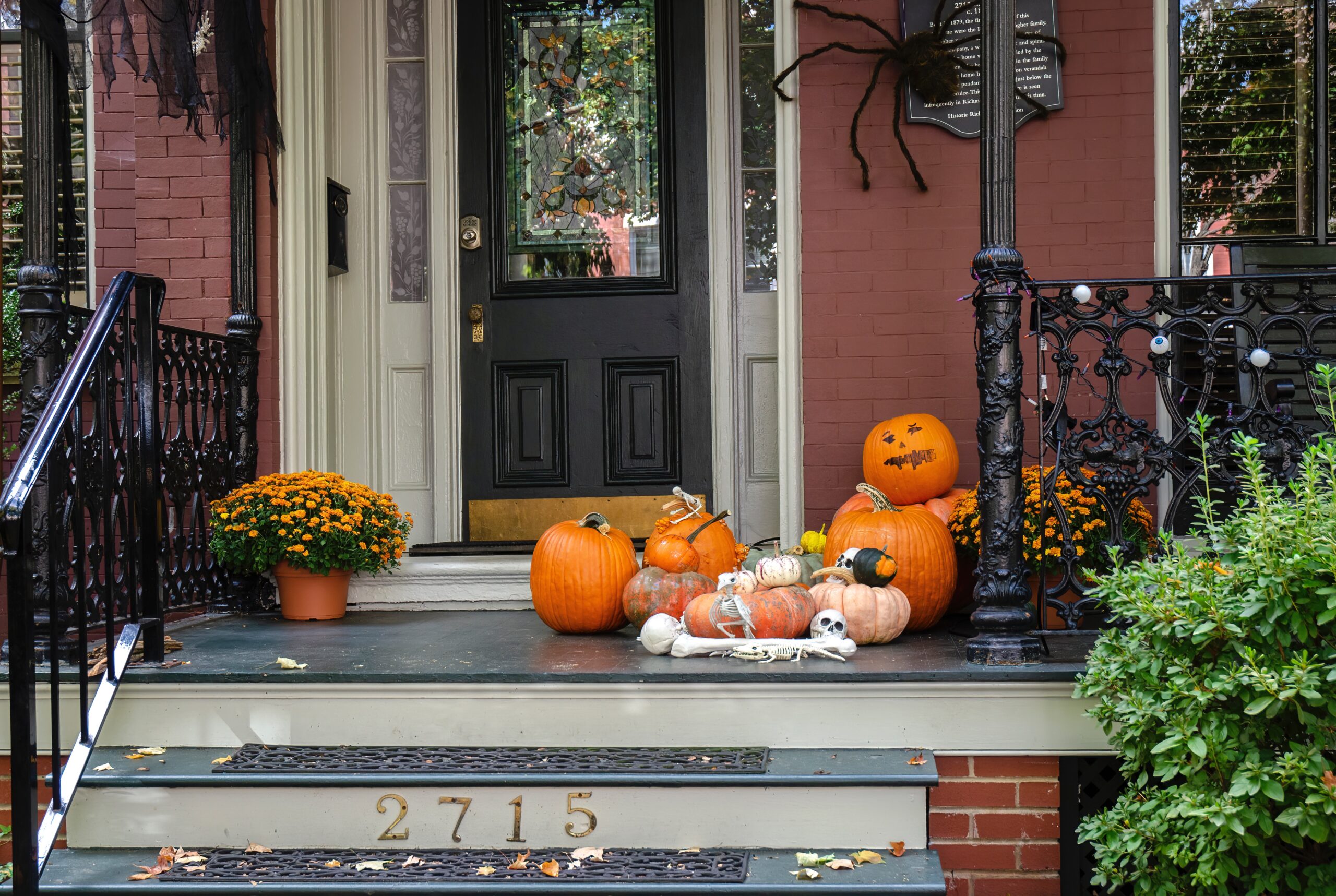 pumpkins on porch