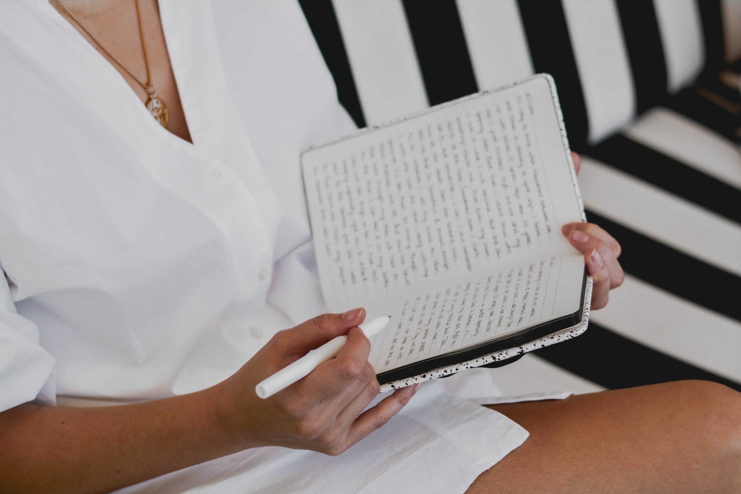 A woman journaling