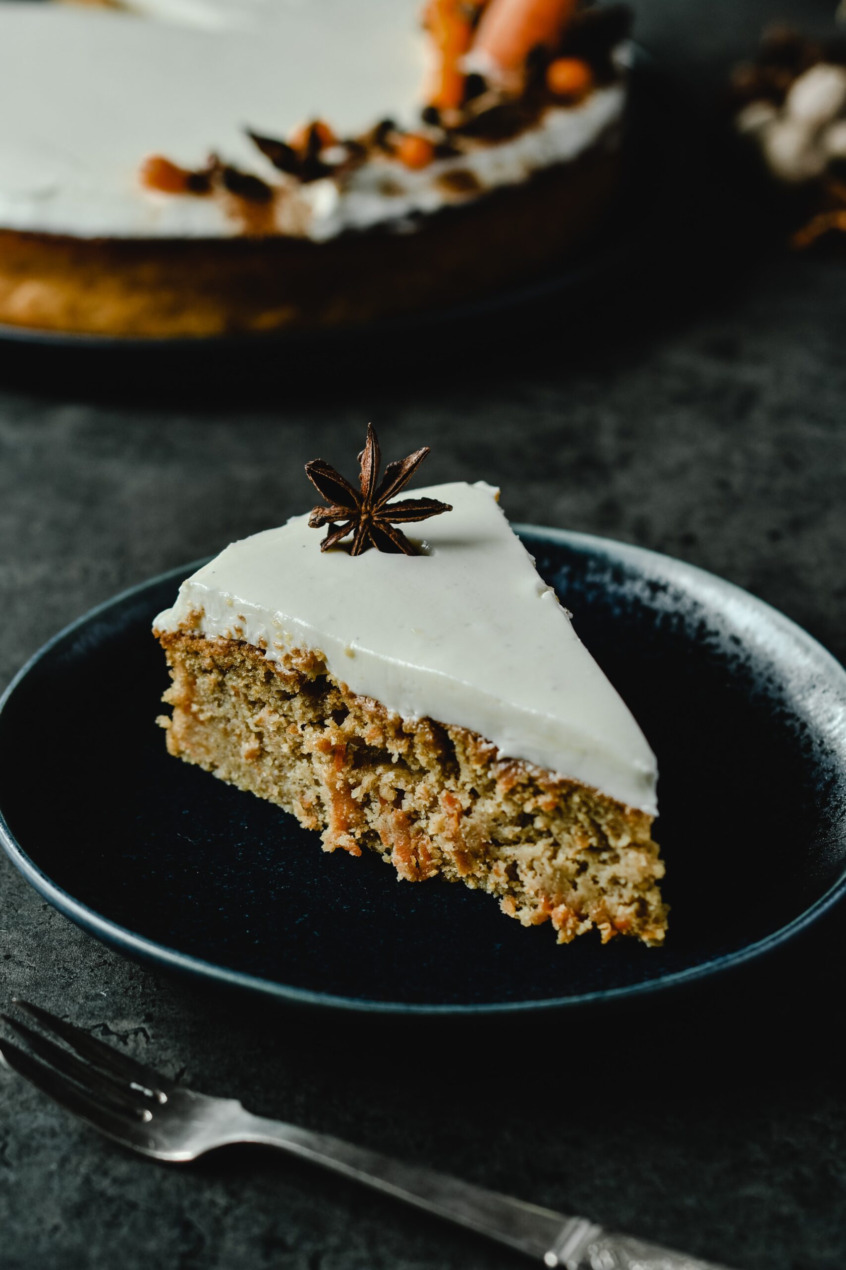 A slice of carrot cake