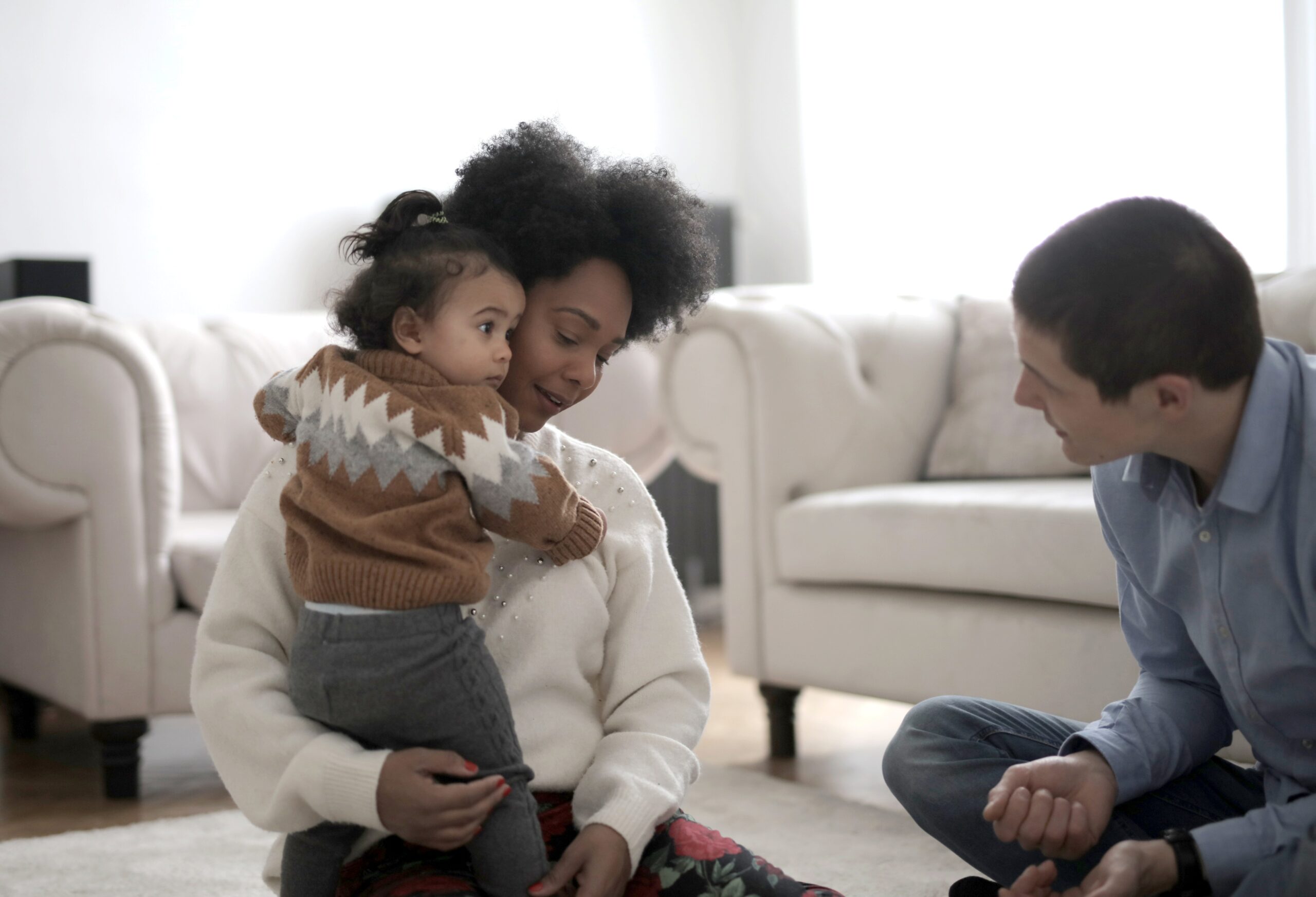 Family in living room