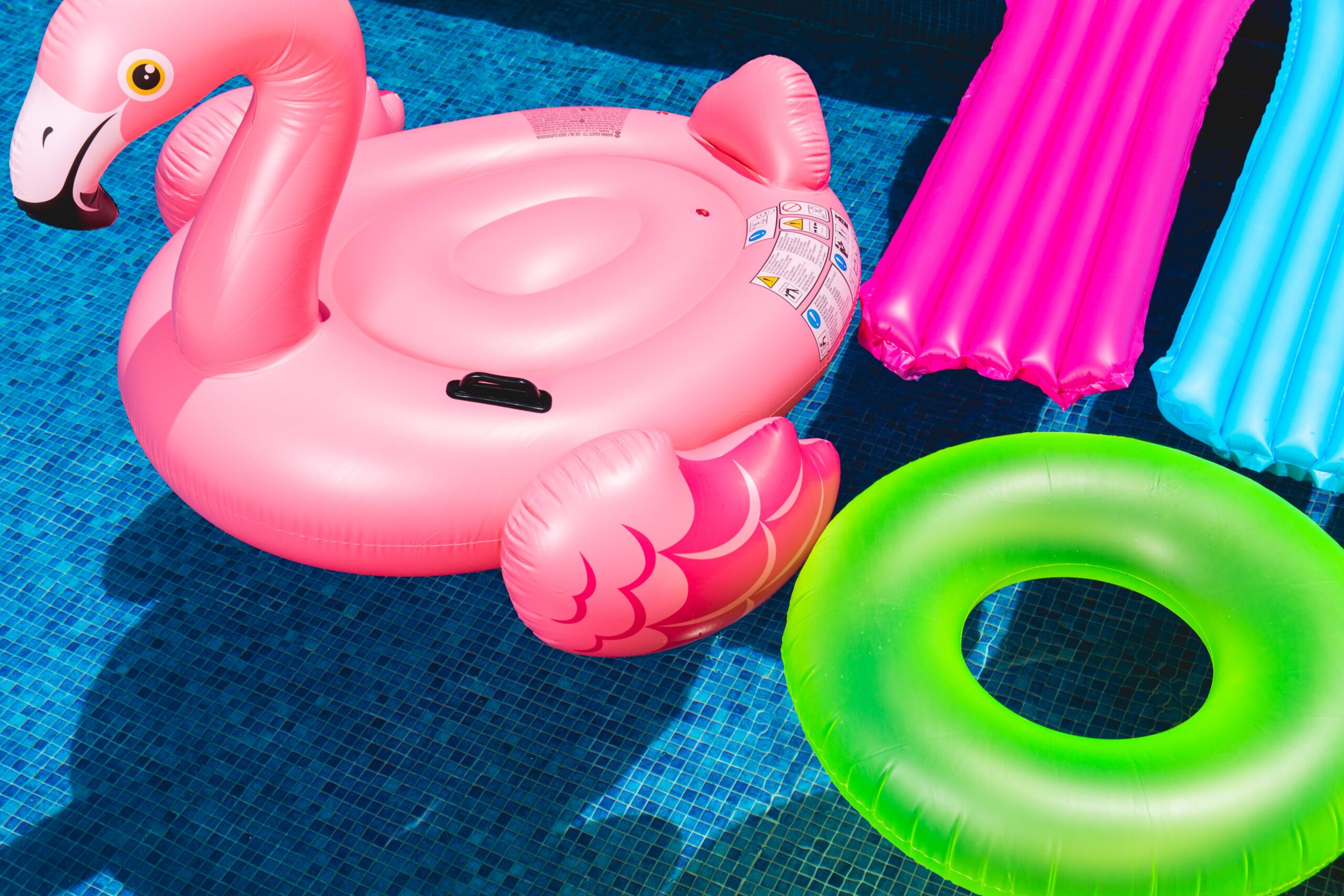 Removing toys and floats is key to winterizing a pool above ground. Pictured: Pool Toys and Floats.