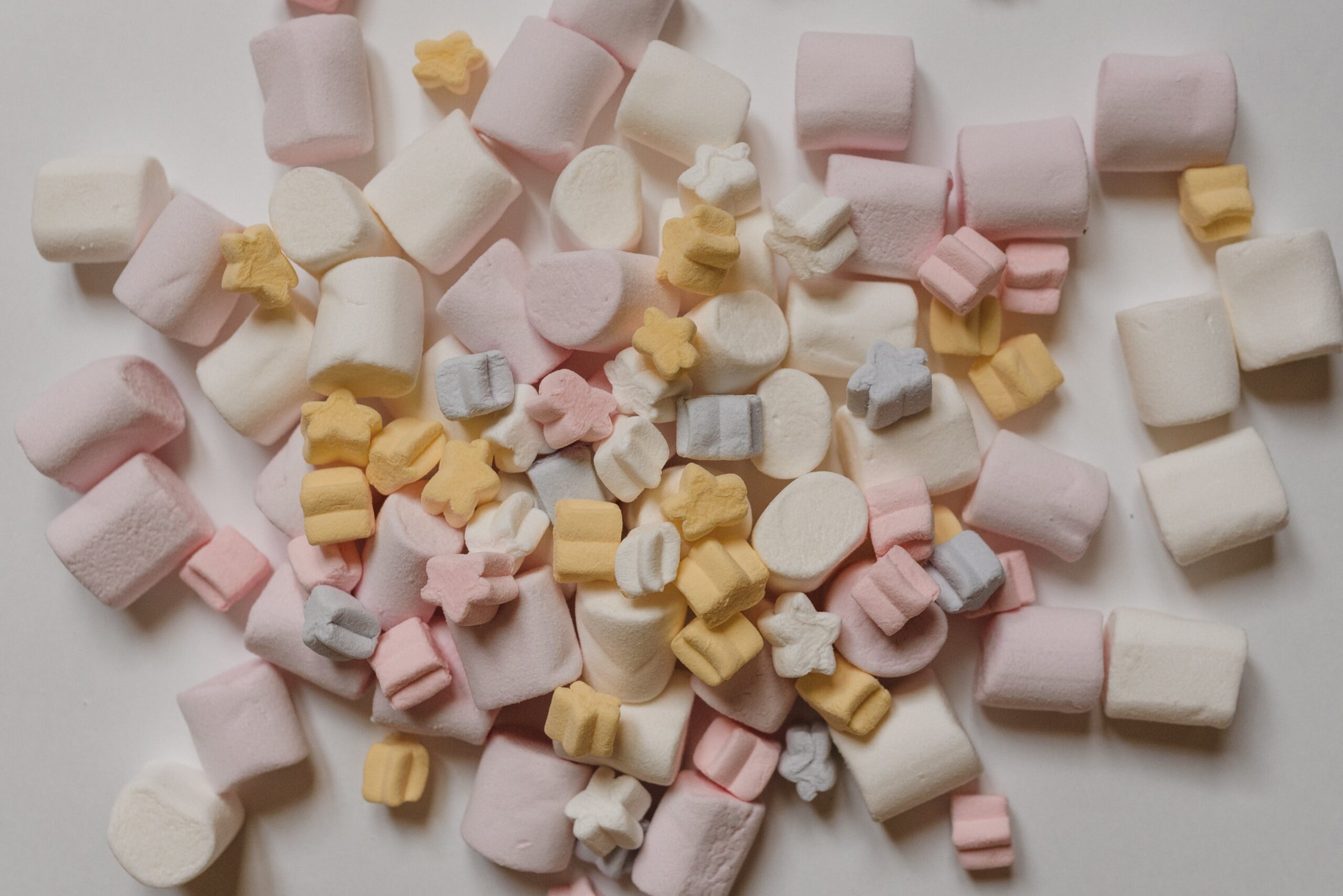 Colorful, assorted marshmallows