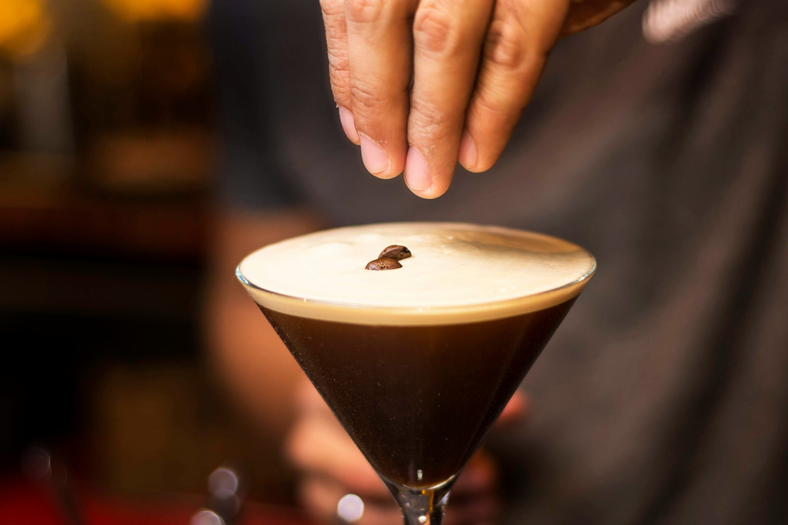 Create a twist on your favorite morning drink with an espresso martini. This Thanksgiving cocktail is perfect for the coffee and alcohol lovers. Pictured: An espresso martini.