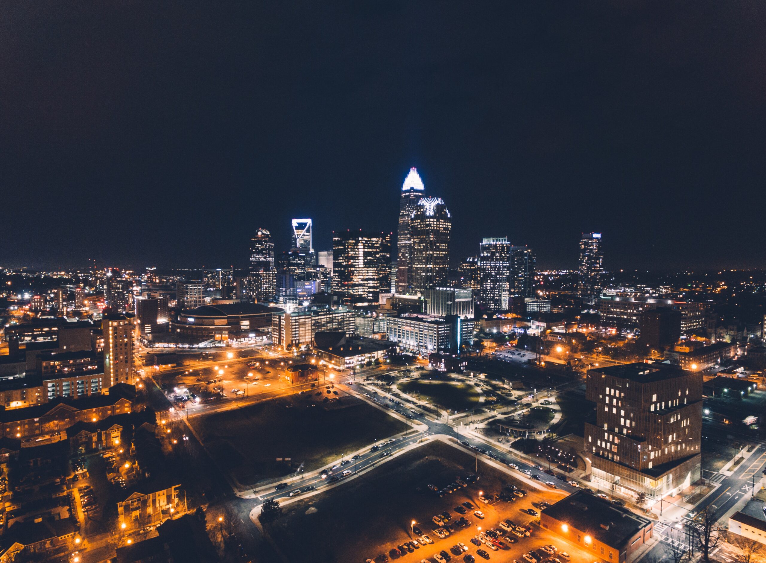 Referred to as the 'Black Mecca' by residents, Charlotte is one of the best places for raising Black families. Pictured: Uptown Charlotte at night.