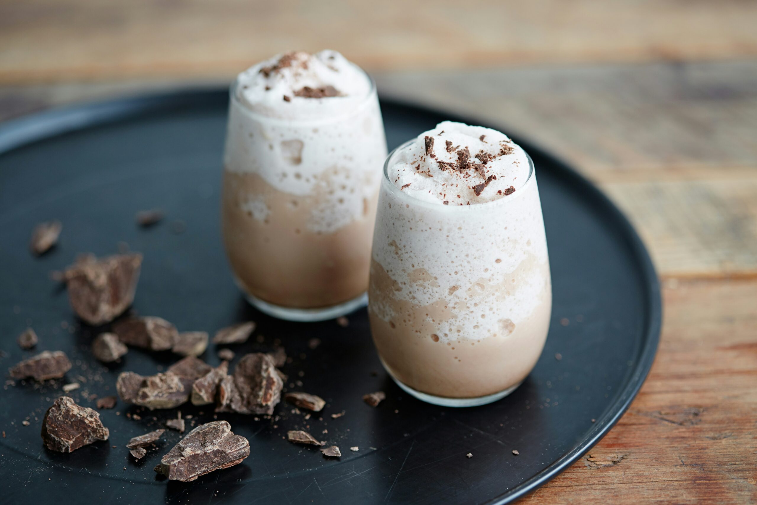 Chocolate is the perfect Valentine's Day treat and this love mocktail is great for a Galentine's Day celebration or date night. Pictured: Chocolate drink