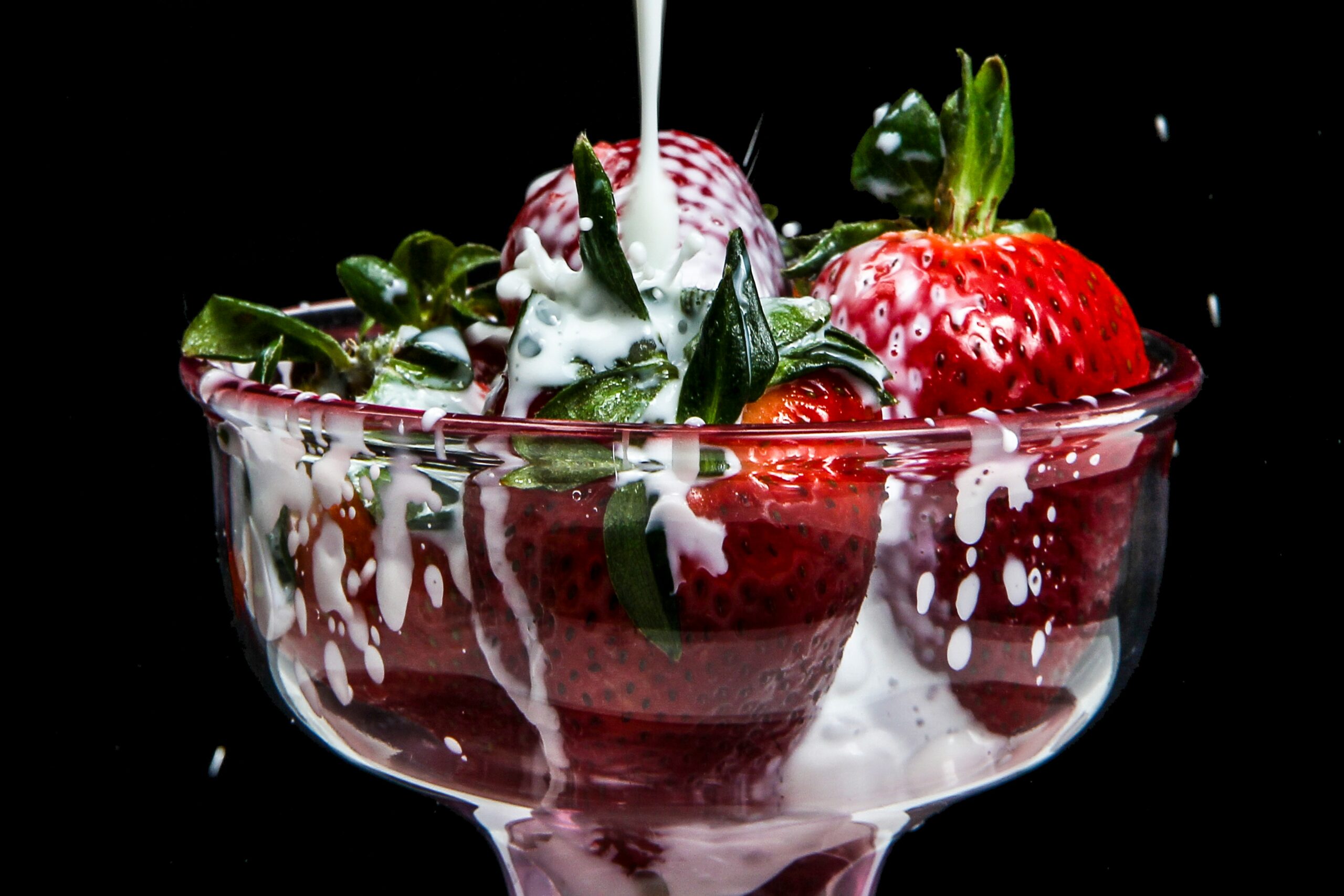 The perfect sweet and fruity balance, a strawberries and cream drink is the perfect Valentine's Day cocktail. Pictured: Strawberries and cream martini