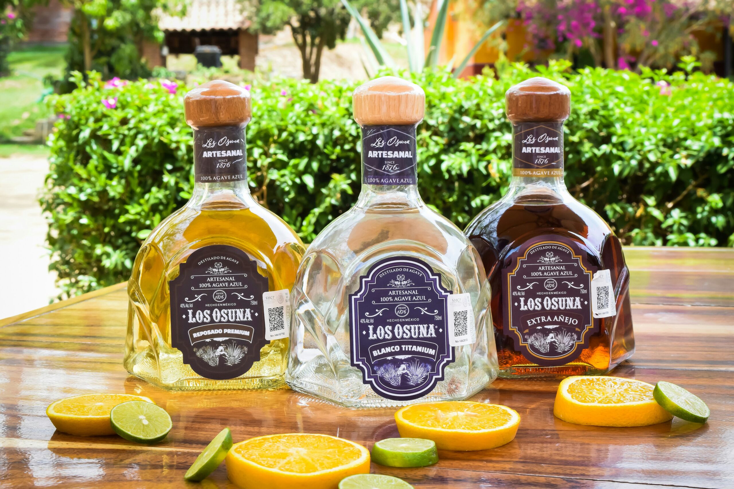 Añejo is a type of aged tequila that is a golden color. Pictured: Bottles of Tequila
