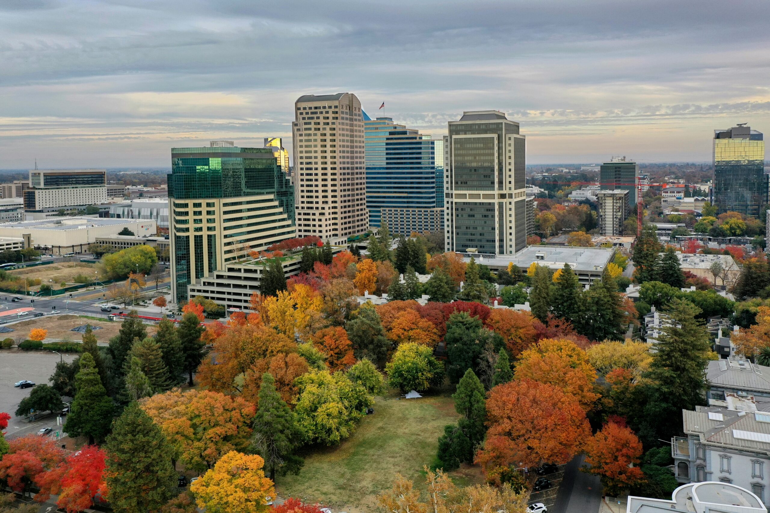 Sacramento is one of the best places to live in California for a lower cost of living. Pictured: A view of Sacramento