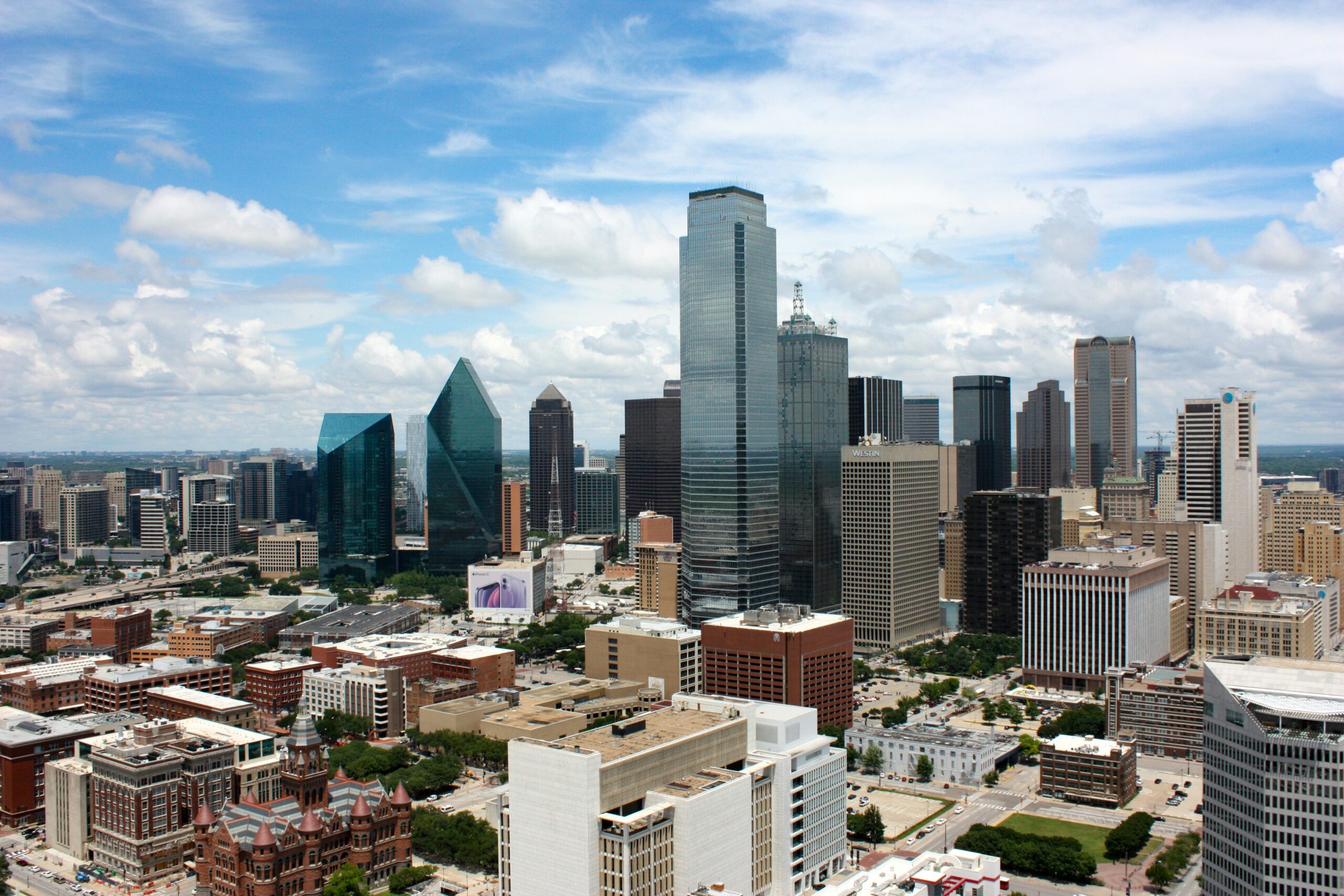 Dallas is one of the most affordable gay friendly cities in the U.S. in the state of Texas. Pictured: A skyline view of Dallas