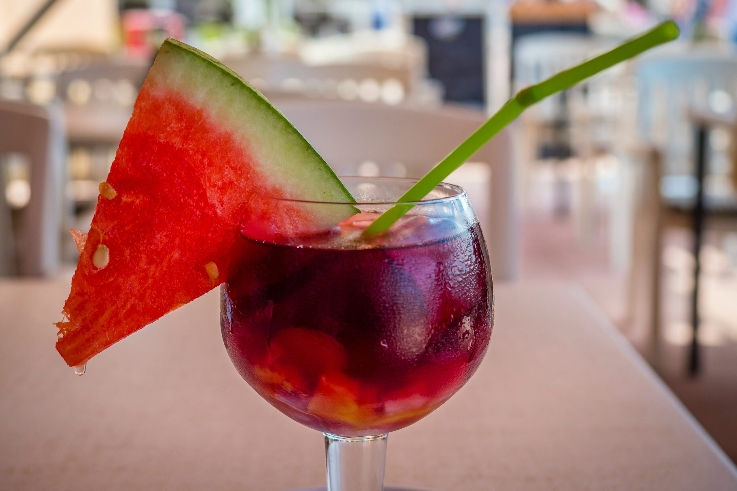 The perfect drink after a long day of work, this watermelon cortisol mocktail is so refreshing. Pictured: Watermelon cocktail