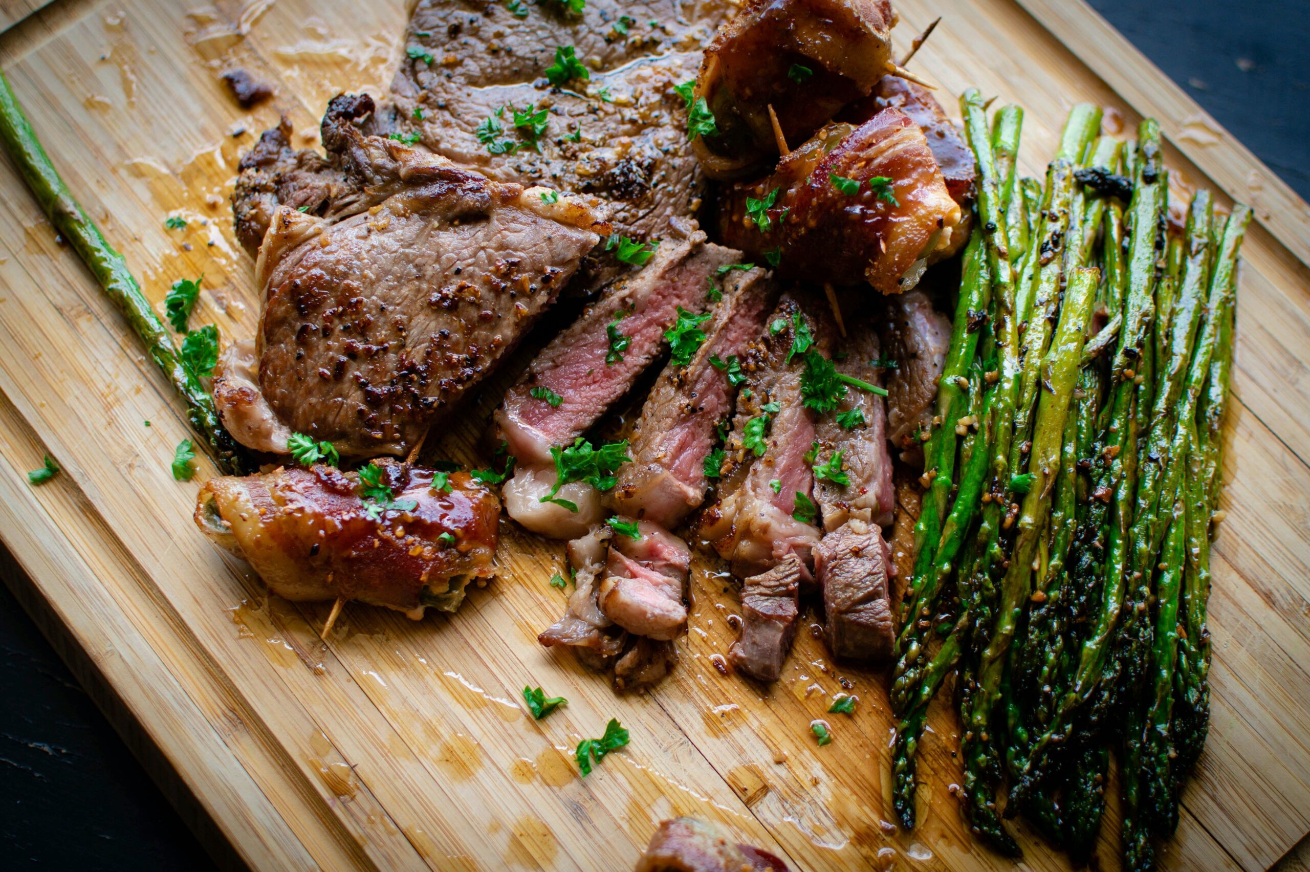 A surf and turf dinner is the perfect Sunday dinner idea. Pictured: Steak
