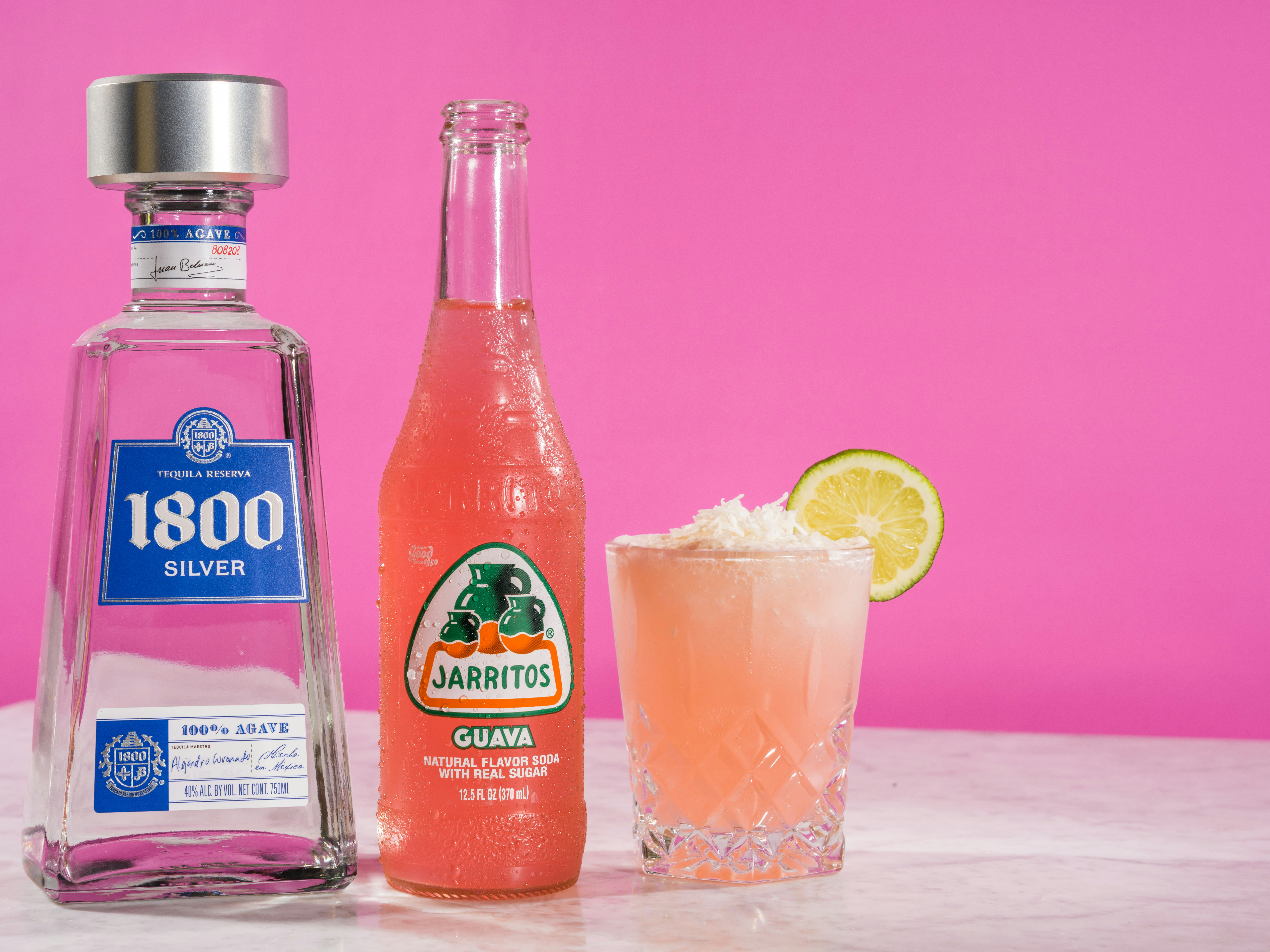 For a twist on the classic margarita, try a guava margarita. This is one of the best tequila cocktails for a fruity and lime combination. Pictured: A guava margarita