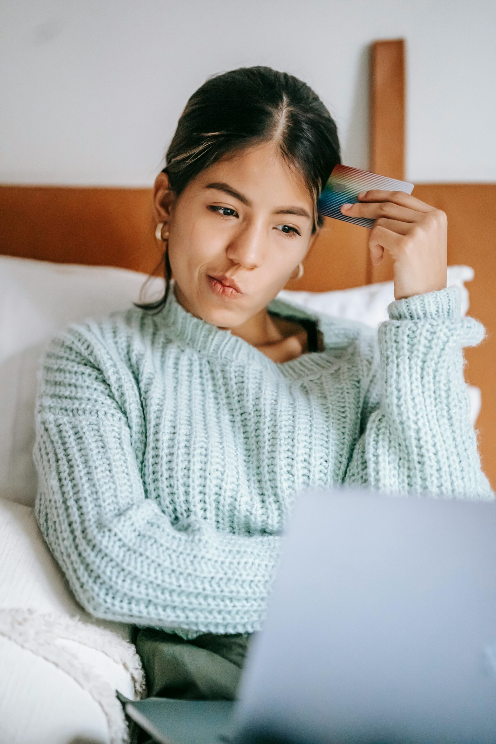 Woman looking at computer