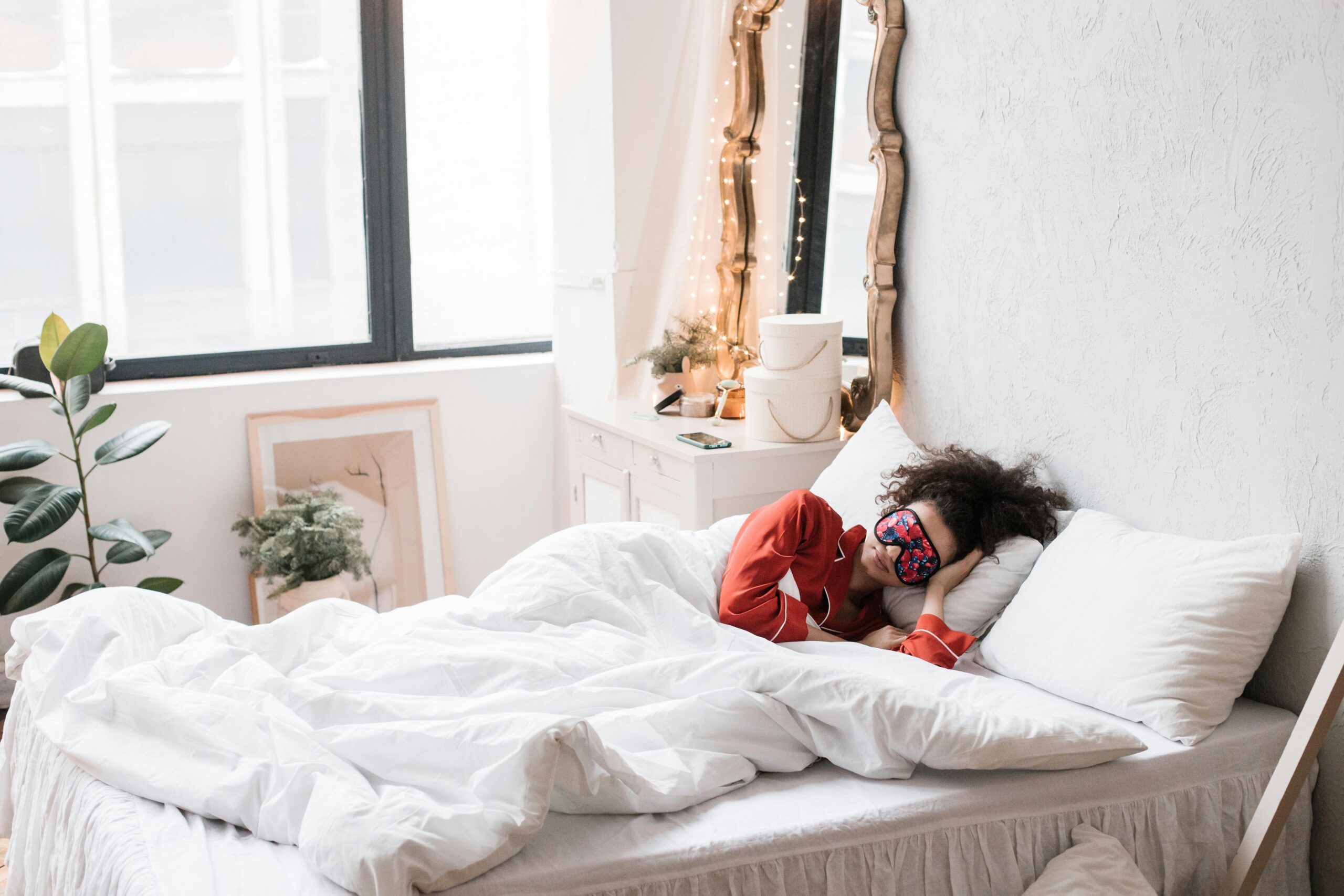 woman sleeping in bed