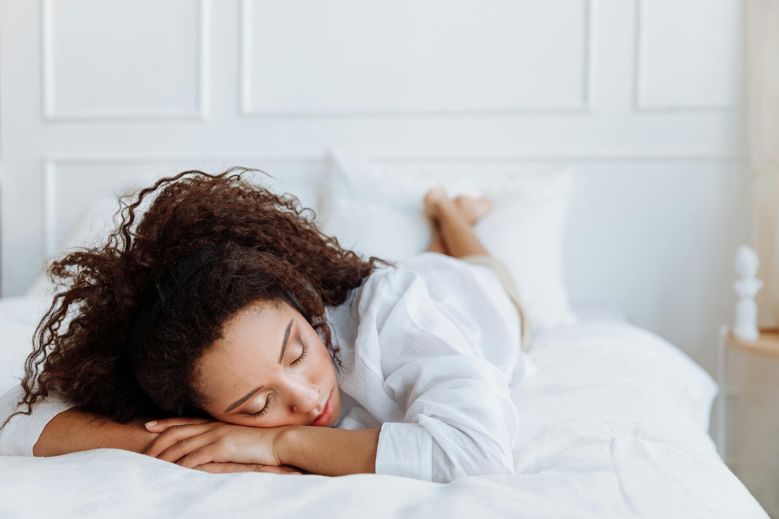 woman sleeping in bed