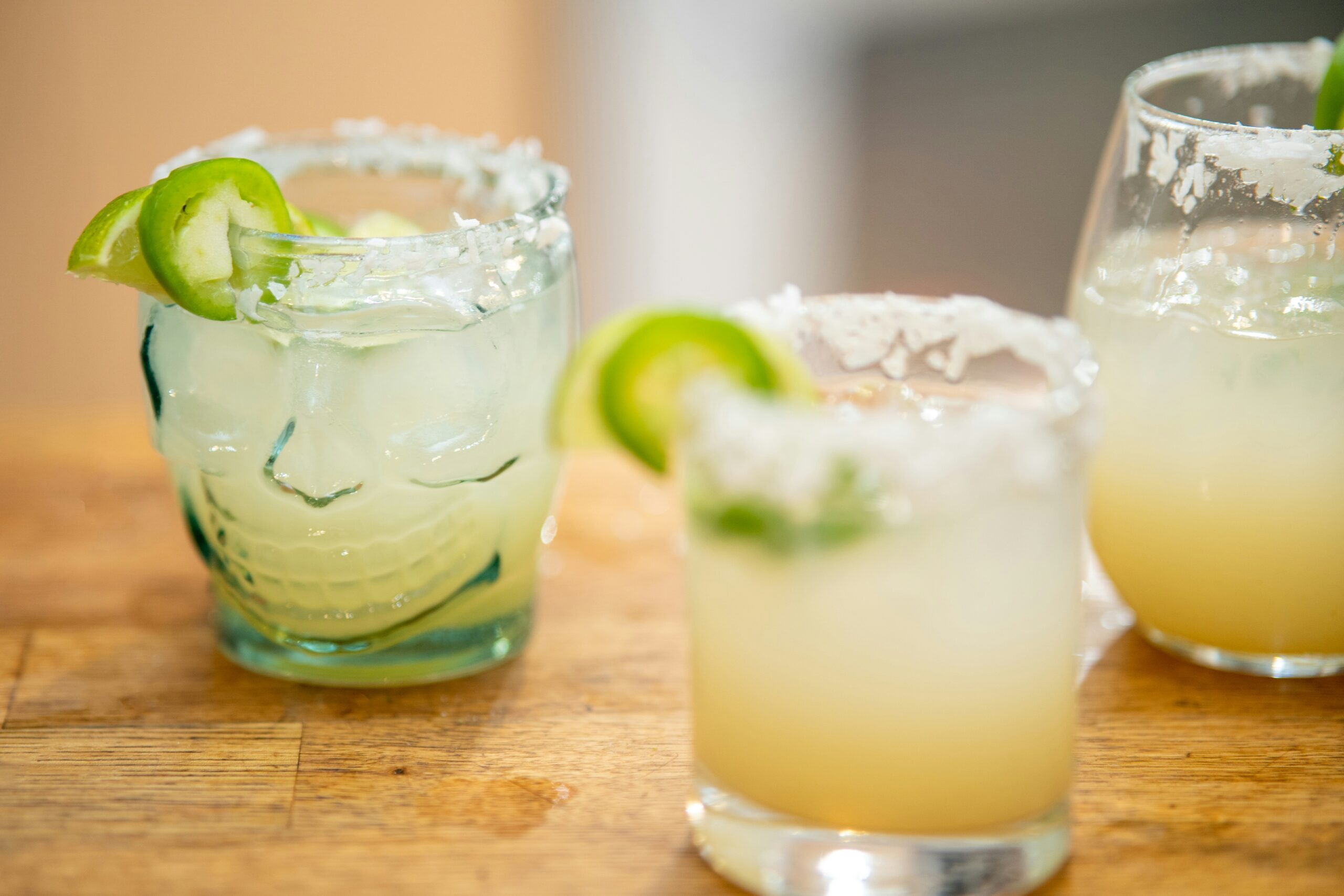 Try out this spicy skinny margarita recipe. Pictured: A jalapeño margarita