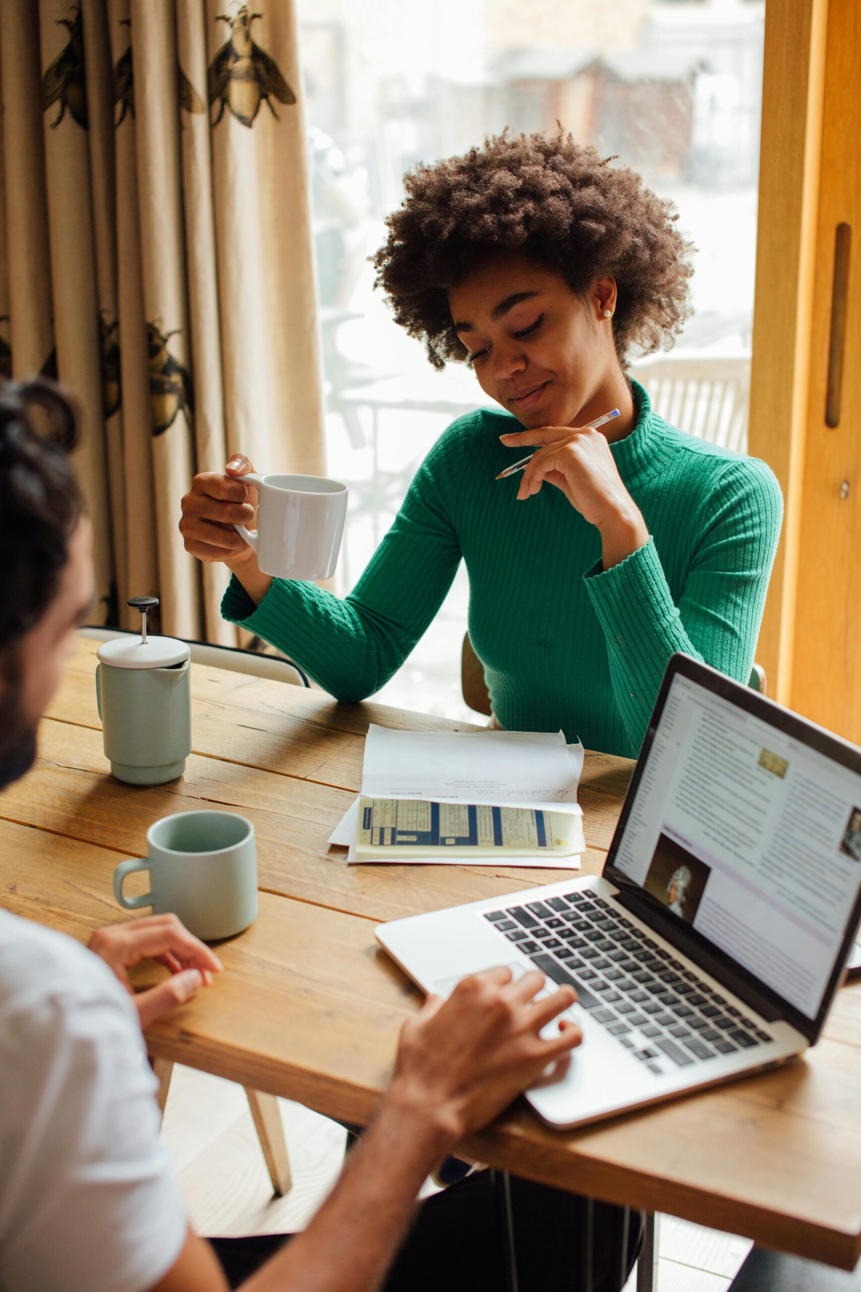 Woman home office