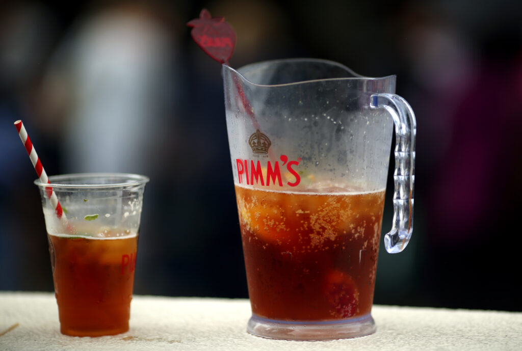 Pimm's Recipes pictured: jug of Pimm's