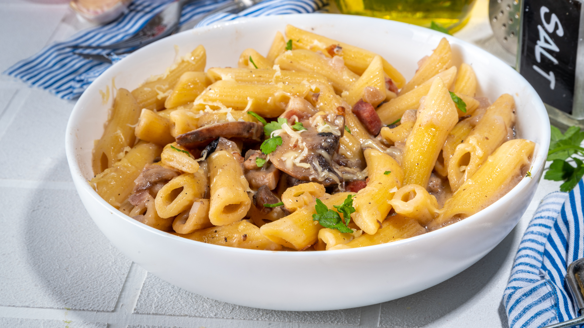 Healthy dinner ideas Sweet potato mushroom penne