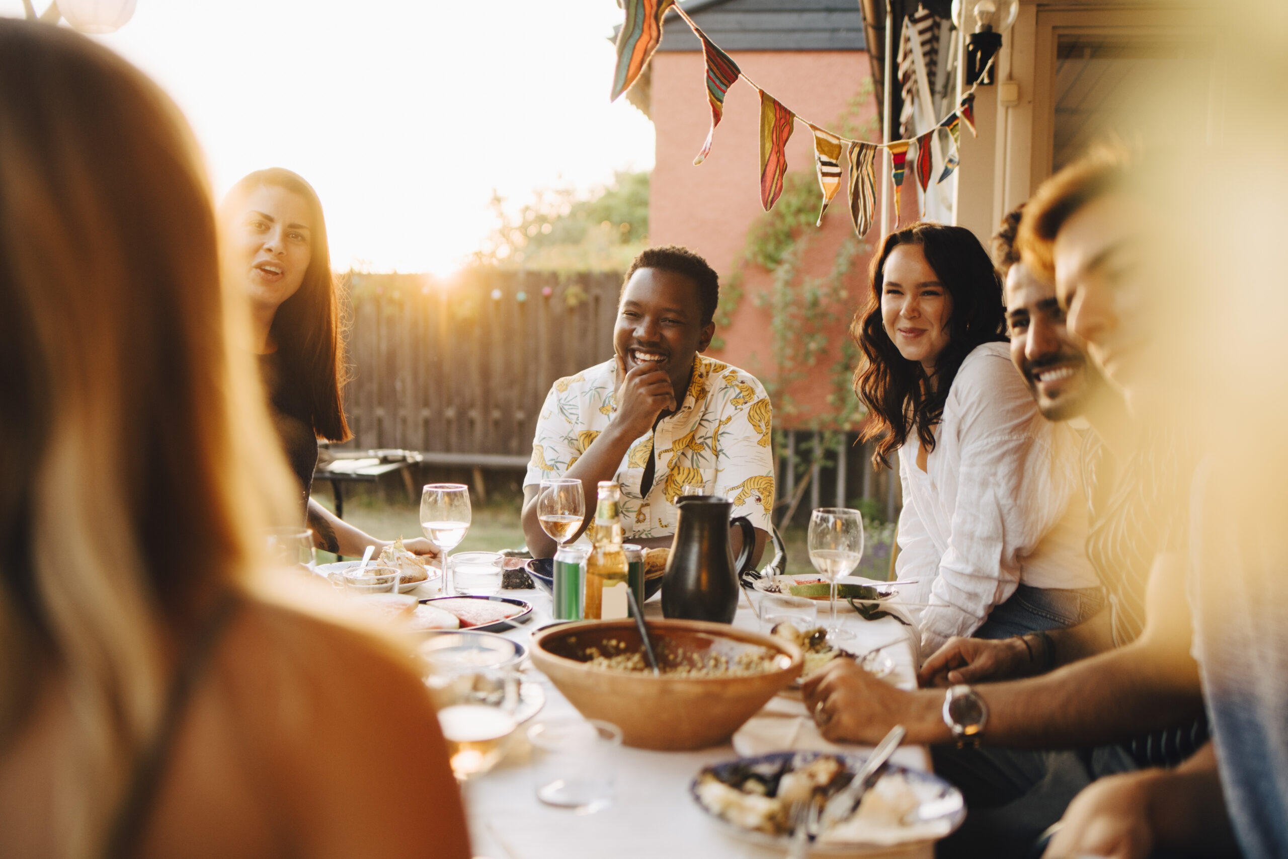 parents at party eating