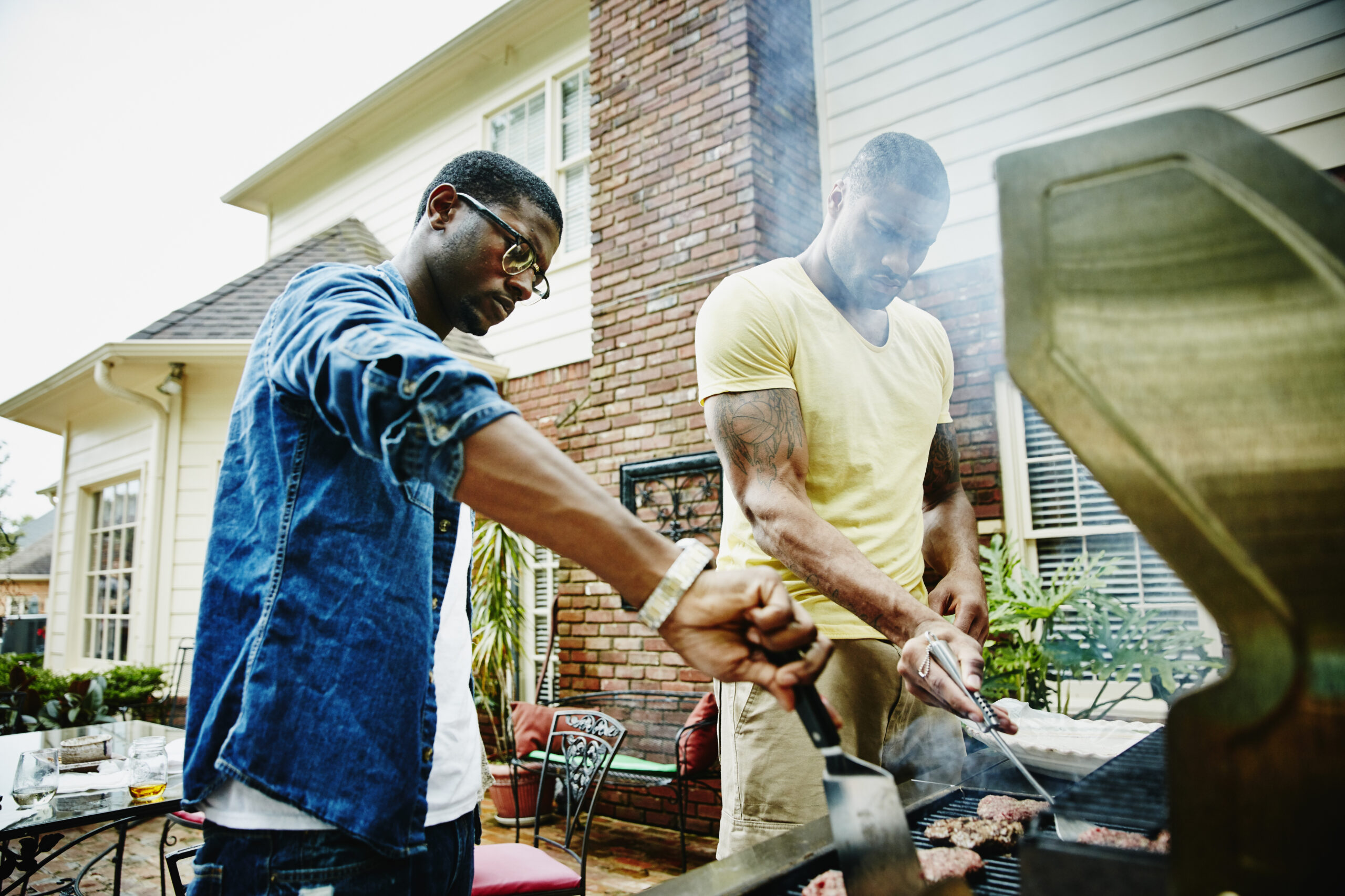 men on the grill