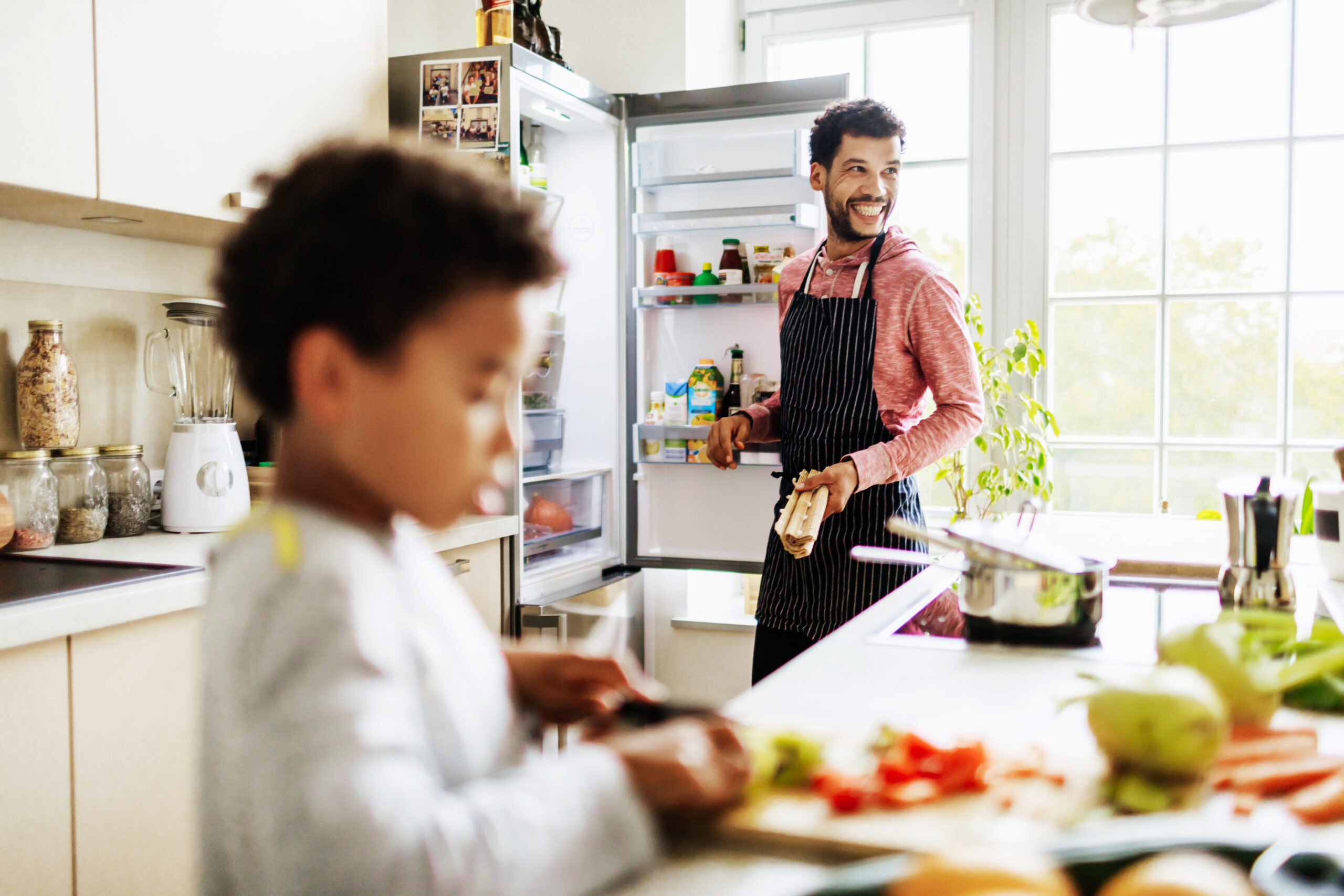 father and son kitchen