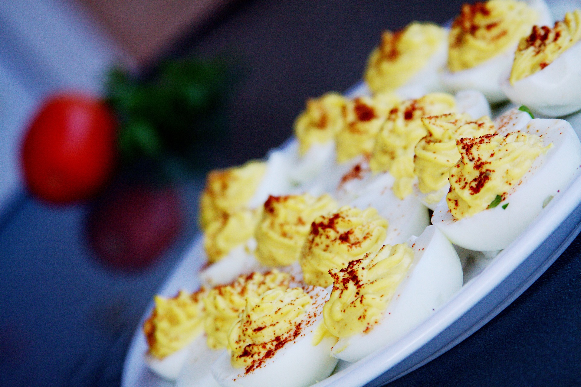 Image of a plate of deviled eggs