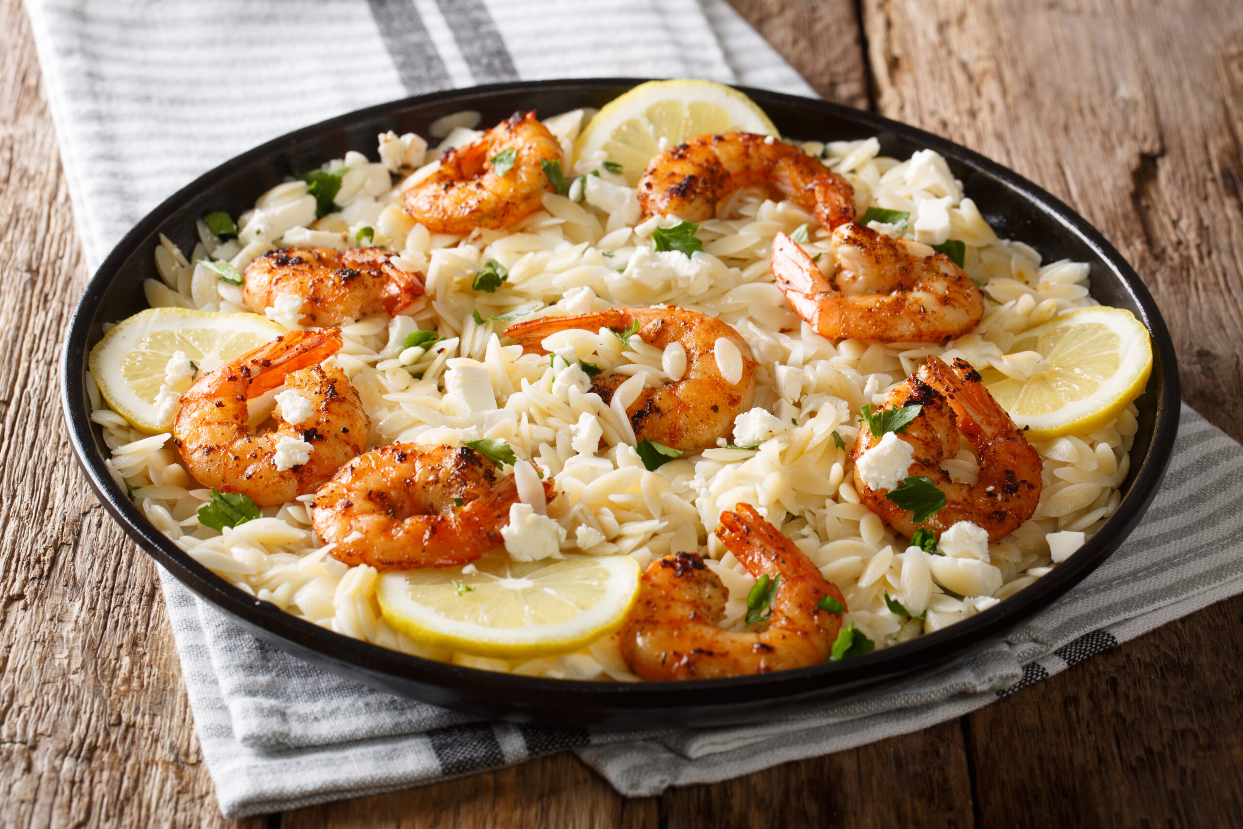 garlic shrimp with orzo