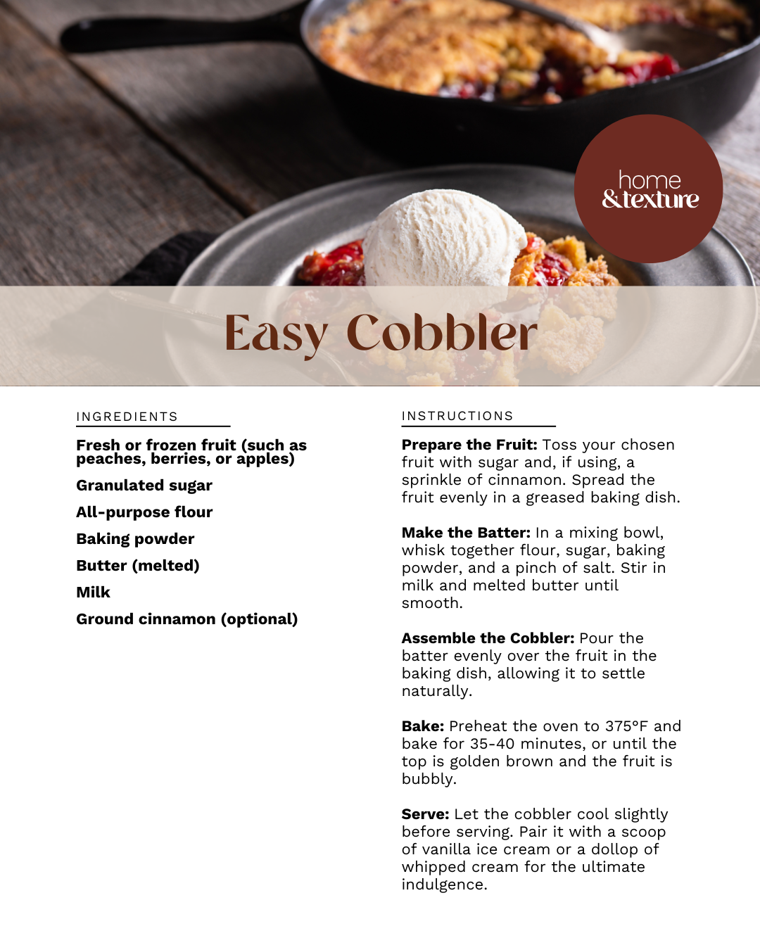 easy cobbler recipe