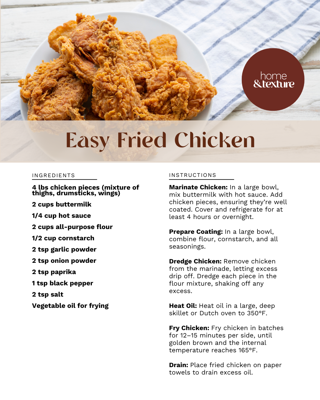 Easy Fried Chicken Recipe