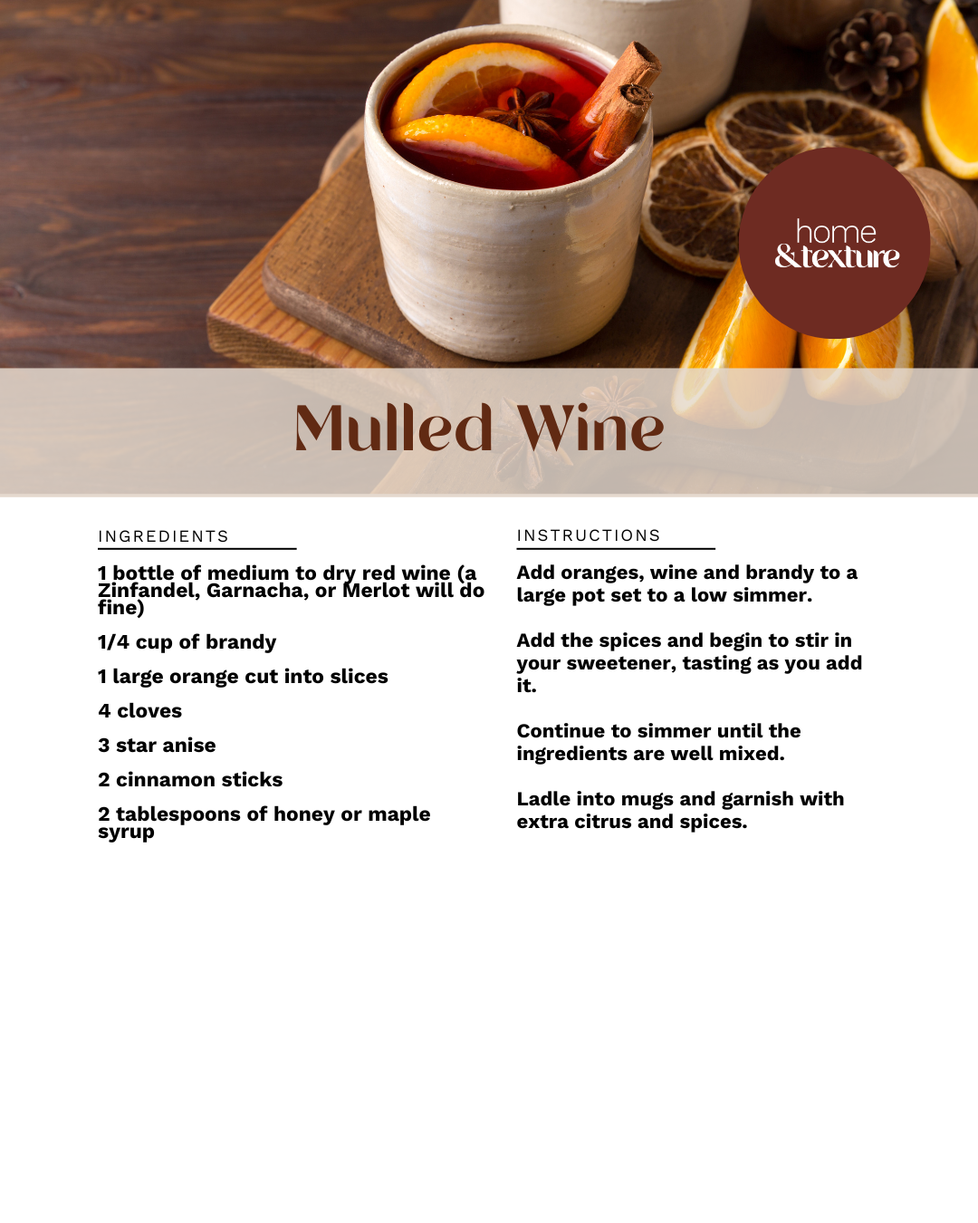 Mulled Wine Recipe