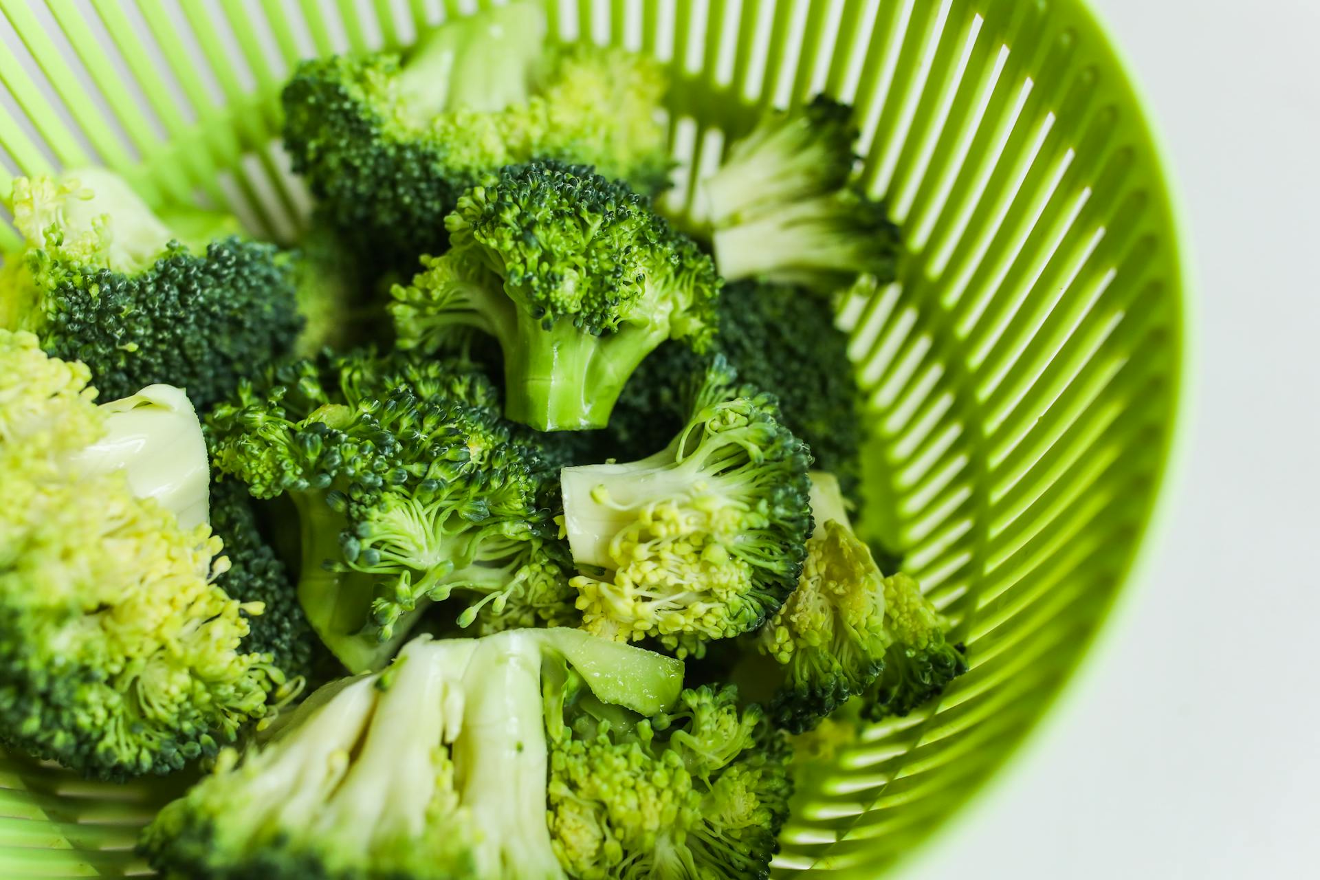 Broccoli in a green basket